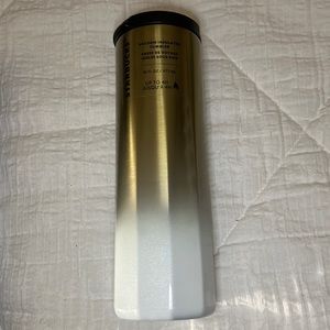 NWT 2019 Starbucks Stainless Steel Gold and White vacuum insulated Tumbler 16oz